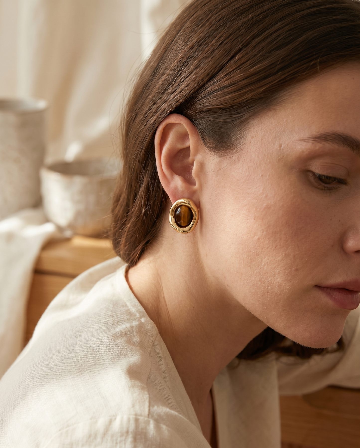 Tiger Eye Studs