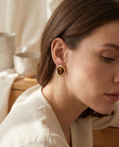 Tiger Eye Studs