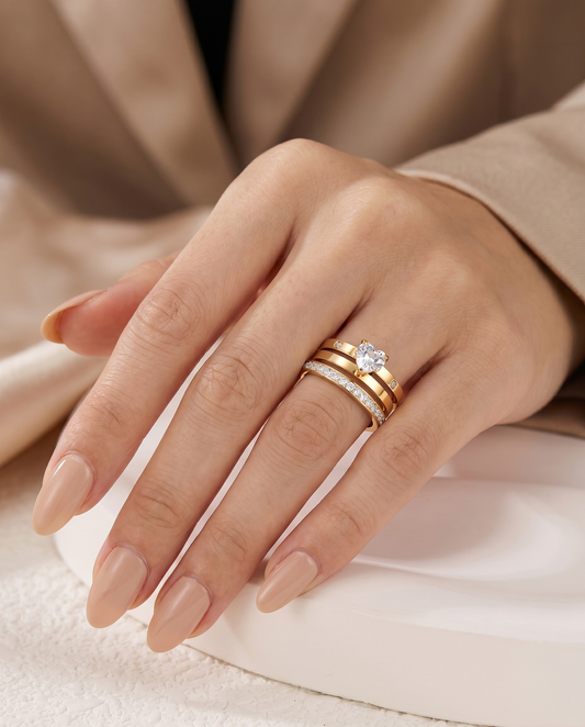 Trio Heart Ring