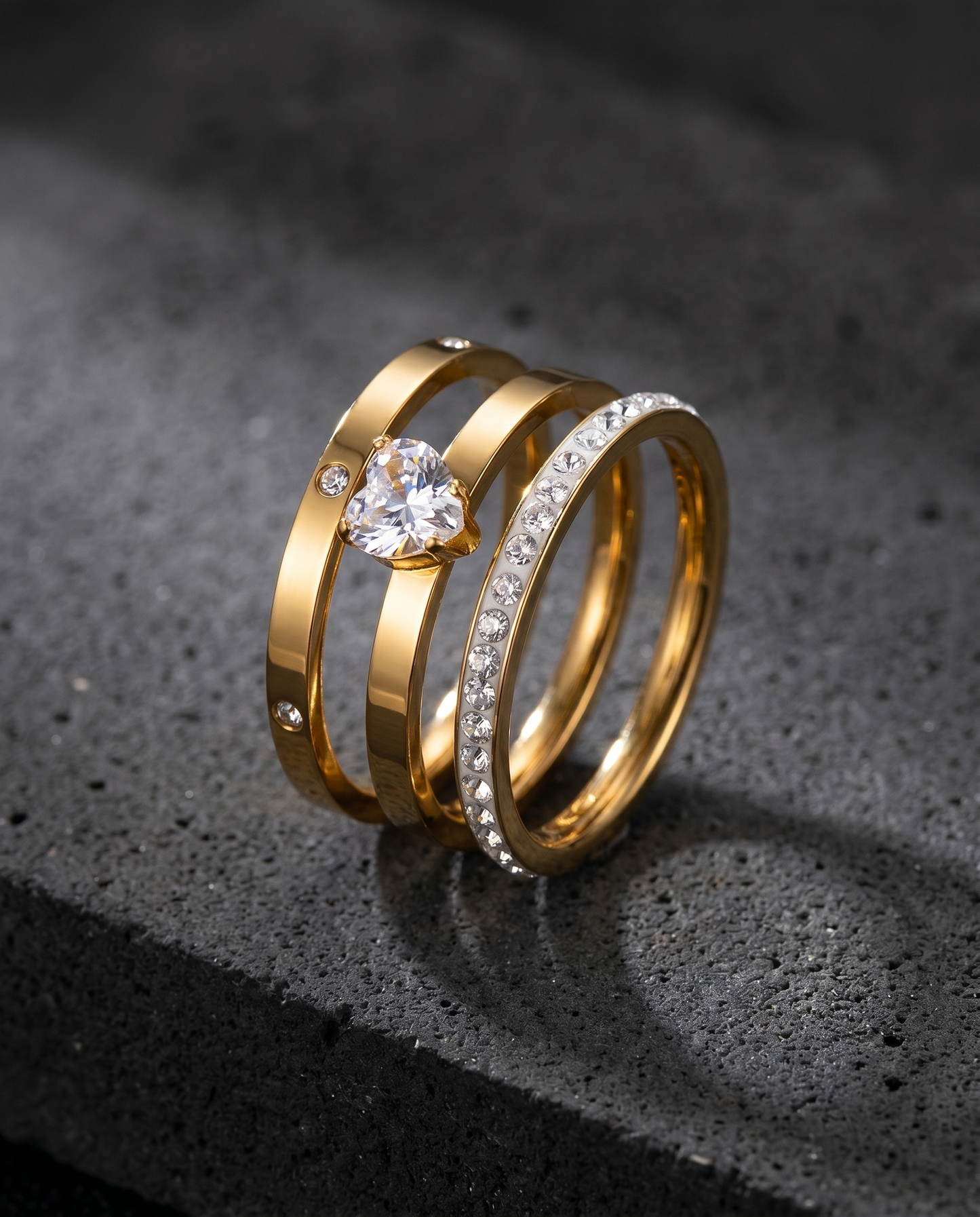 Trio Heart Ring