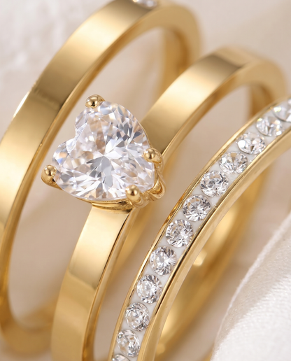 Trio Heart Ring