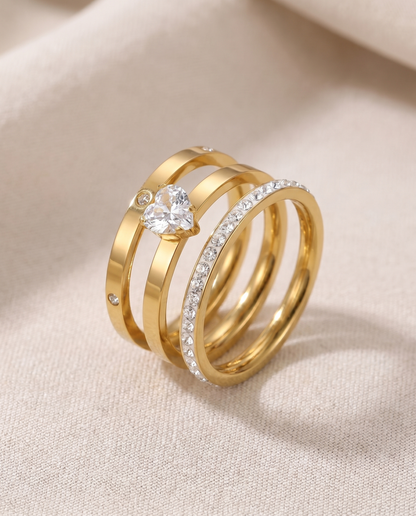 Trio Heart Ring