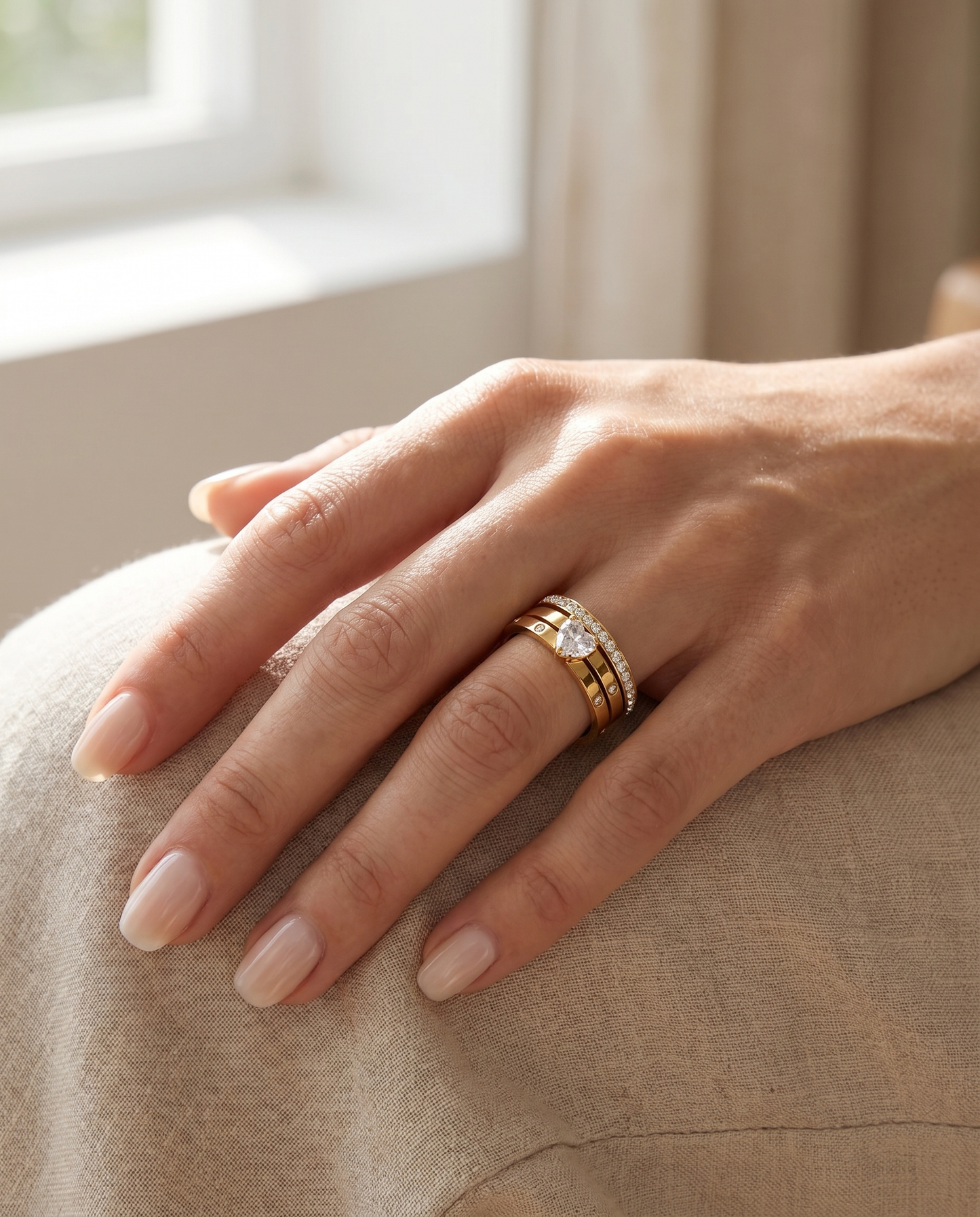 Trio Heart Ring