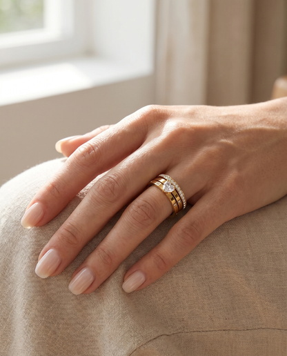 Trio Heart Ring