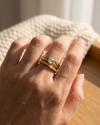 Trio Heart Ring